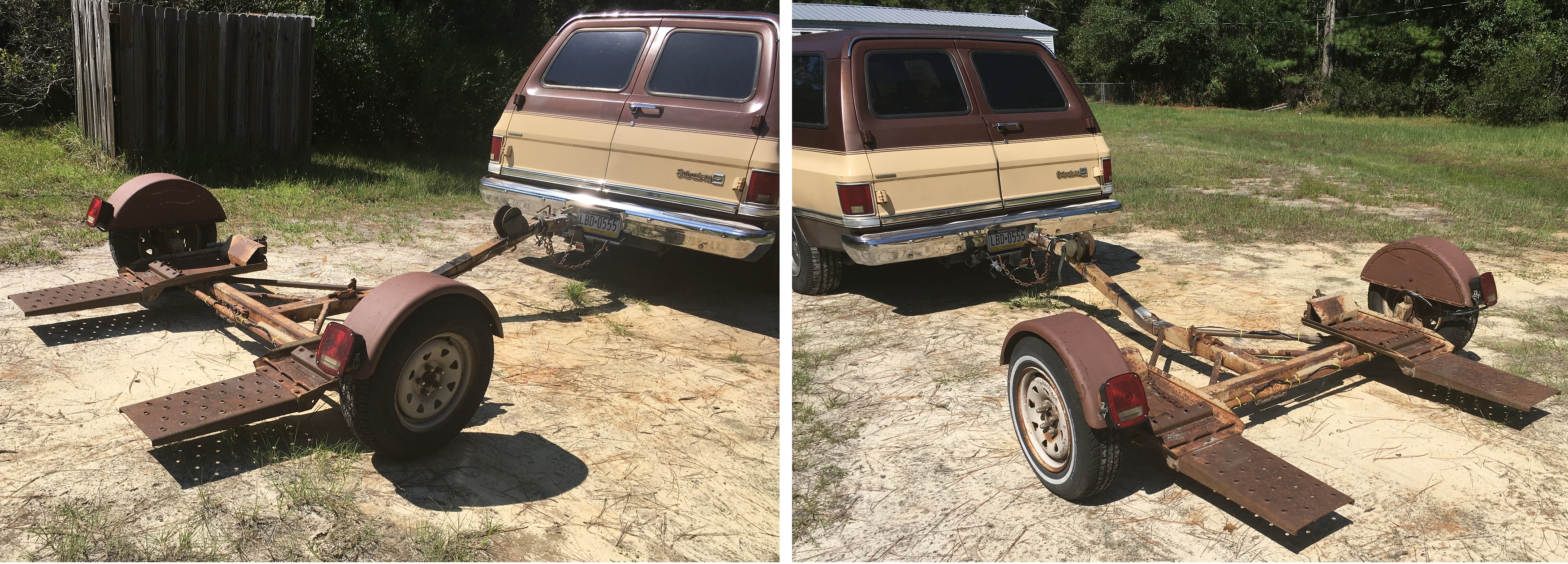 1988 Chevrolet Suburban with tow dolly