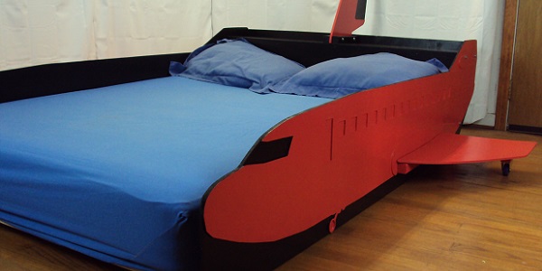 Red commercial jet bed with mattress