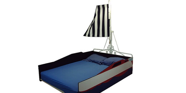 Contemporary sailboat bed frame