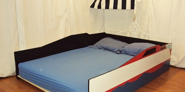 Full size sailboat bed with mattress