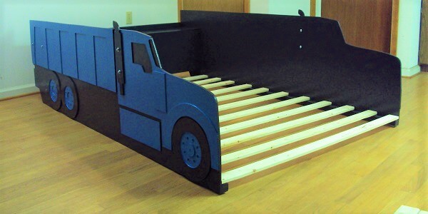 dump truck front three-quarter view