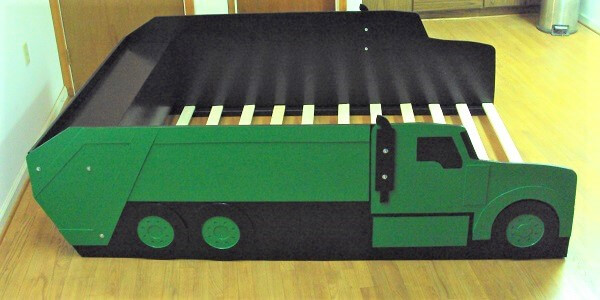 green disposal truck bed frame