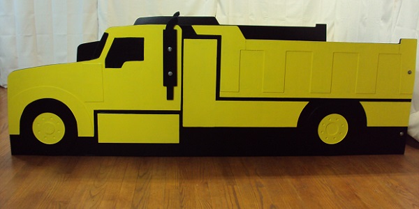 full dump truck front side view
