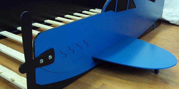 Propeller airplane close-up view