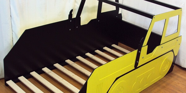 Bulldozer bed frame with mattress