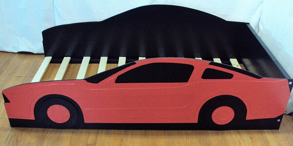 red car above side view