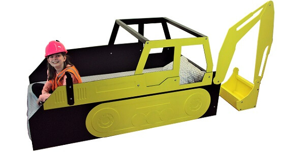 Twin excavator bed frame