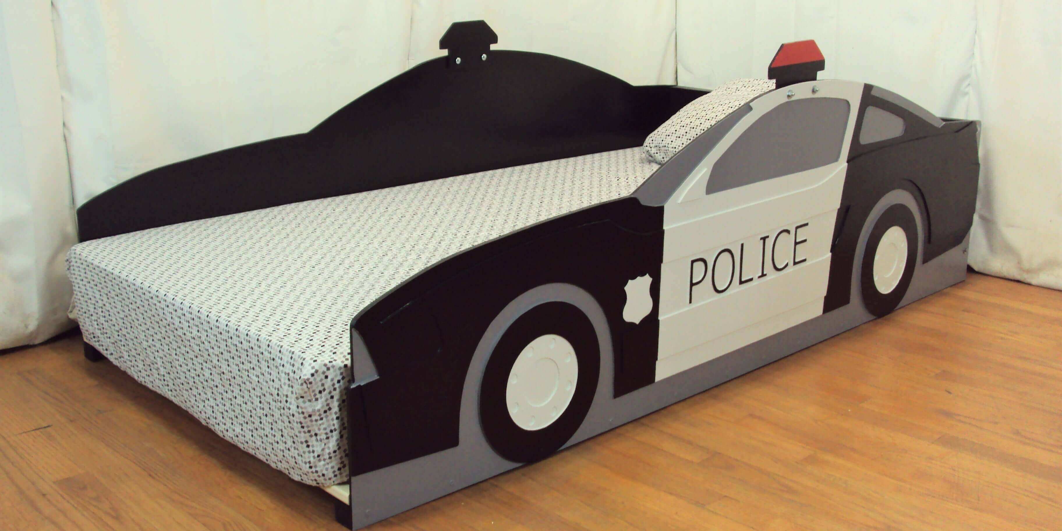 Black and white police car