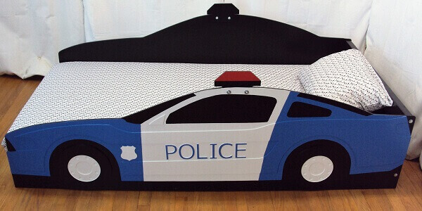 police car side view elevated