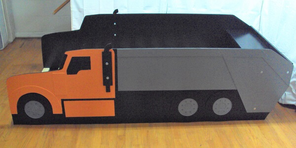 orange and gray disposal truck