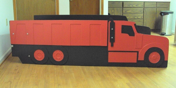 red dump truck bed
