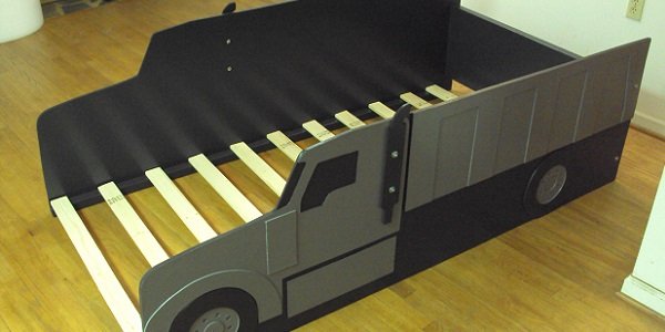 twin gray dump truck bed