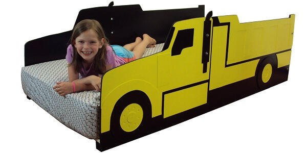 yellow dump truck bed