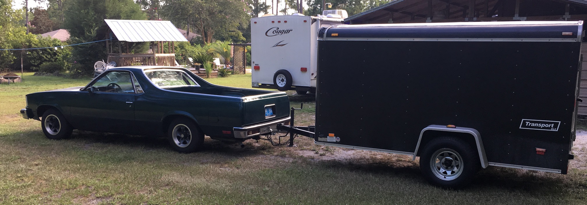 1978 Chevrolet El Camino towing trailer