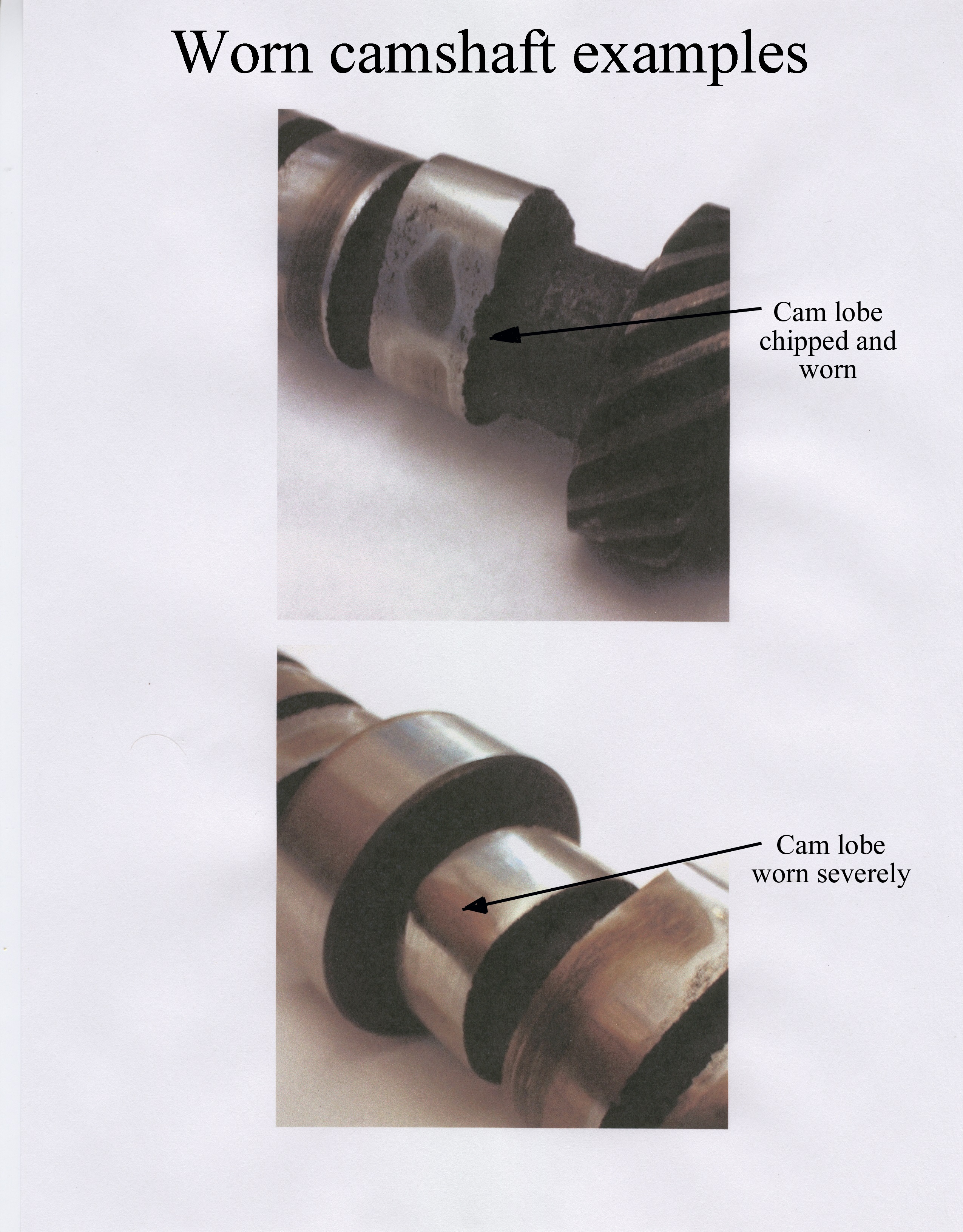 engine camshaft failure examples